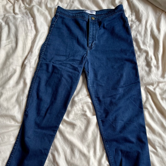 American Apparel High-waisted Dark Wash Jeans - Picture 2 of 4